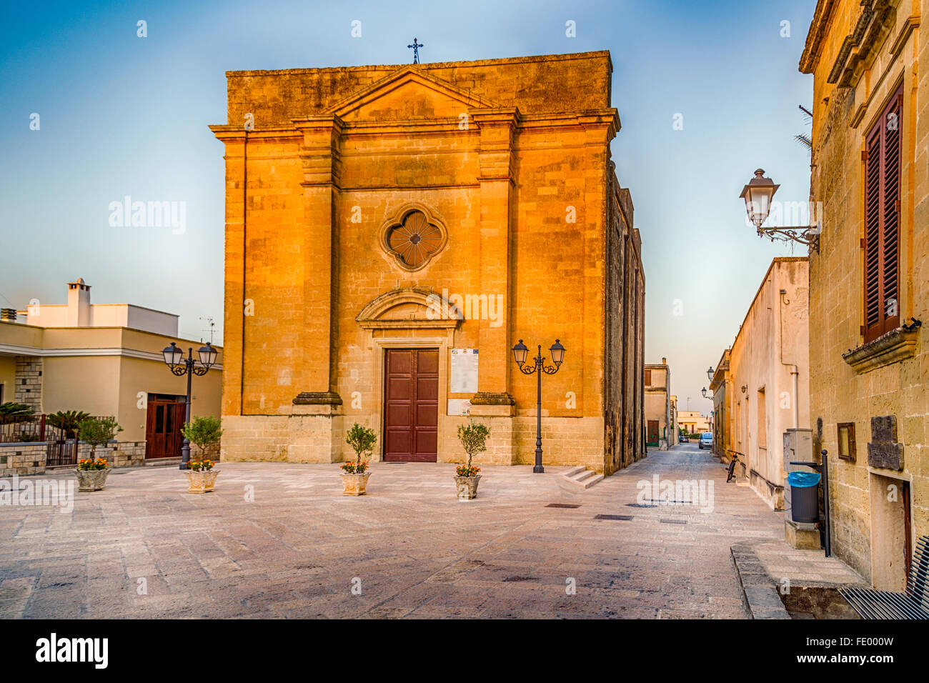 streets and walls of small fortified citadel of XVI century in Italy, the Catholic Church Stock Photo