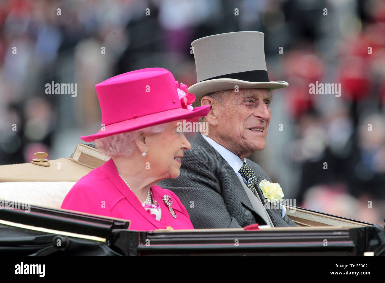 Ascot, United Kingdom, Queen Elizabeth II and her husband Prince Philip Stock Photo