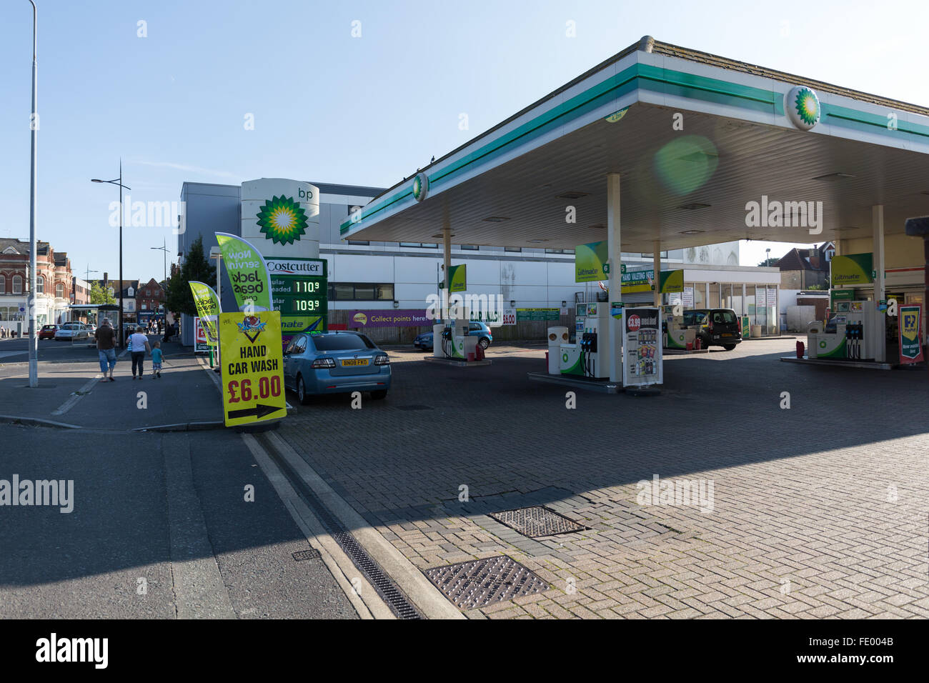 Forecourt of a BP petrol sation in Bournemouth UK Stock Photo Alamy