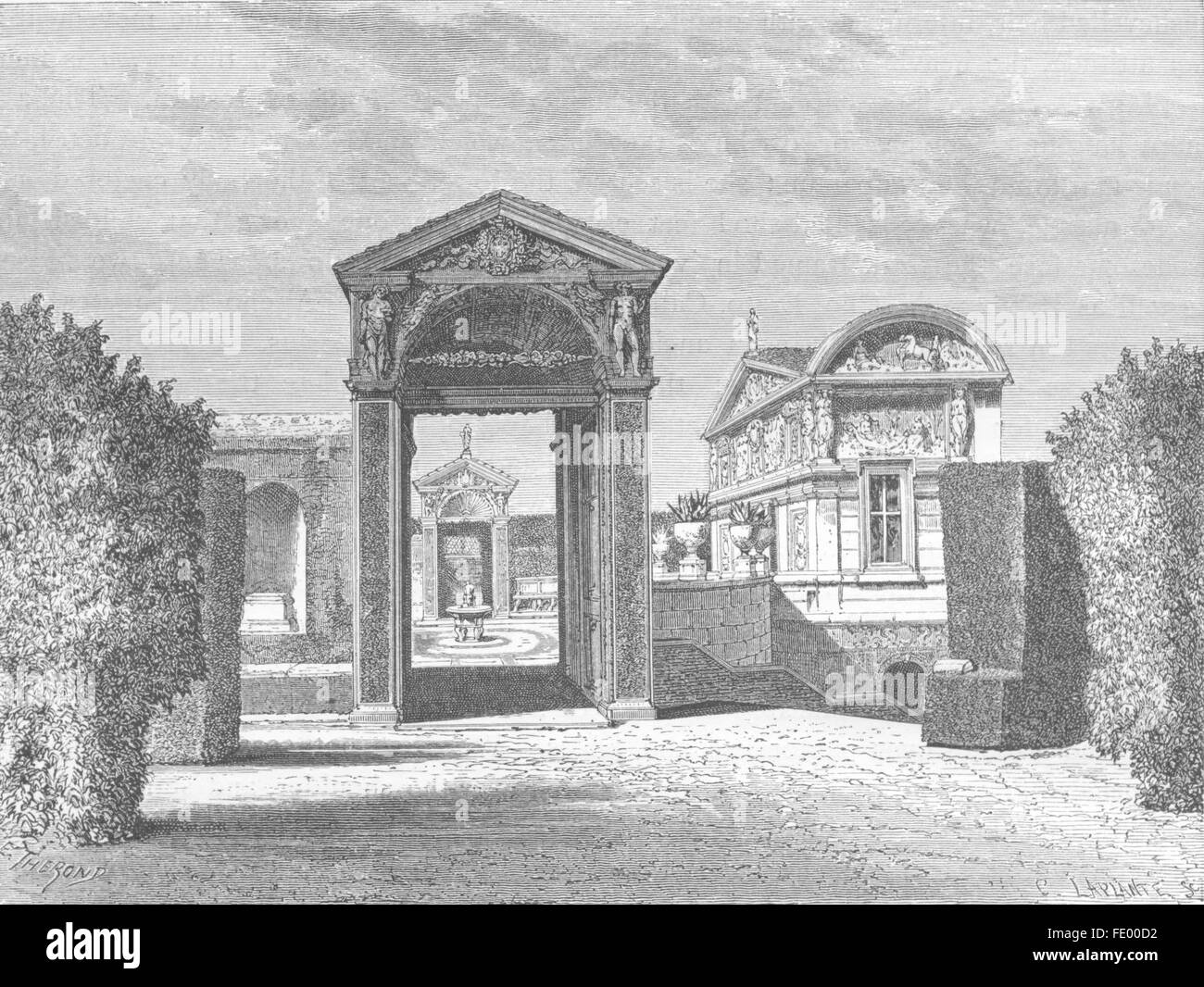 VATICAN: Casino of Pius IX, antique print 1872 Stock Photo