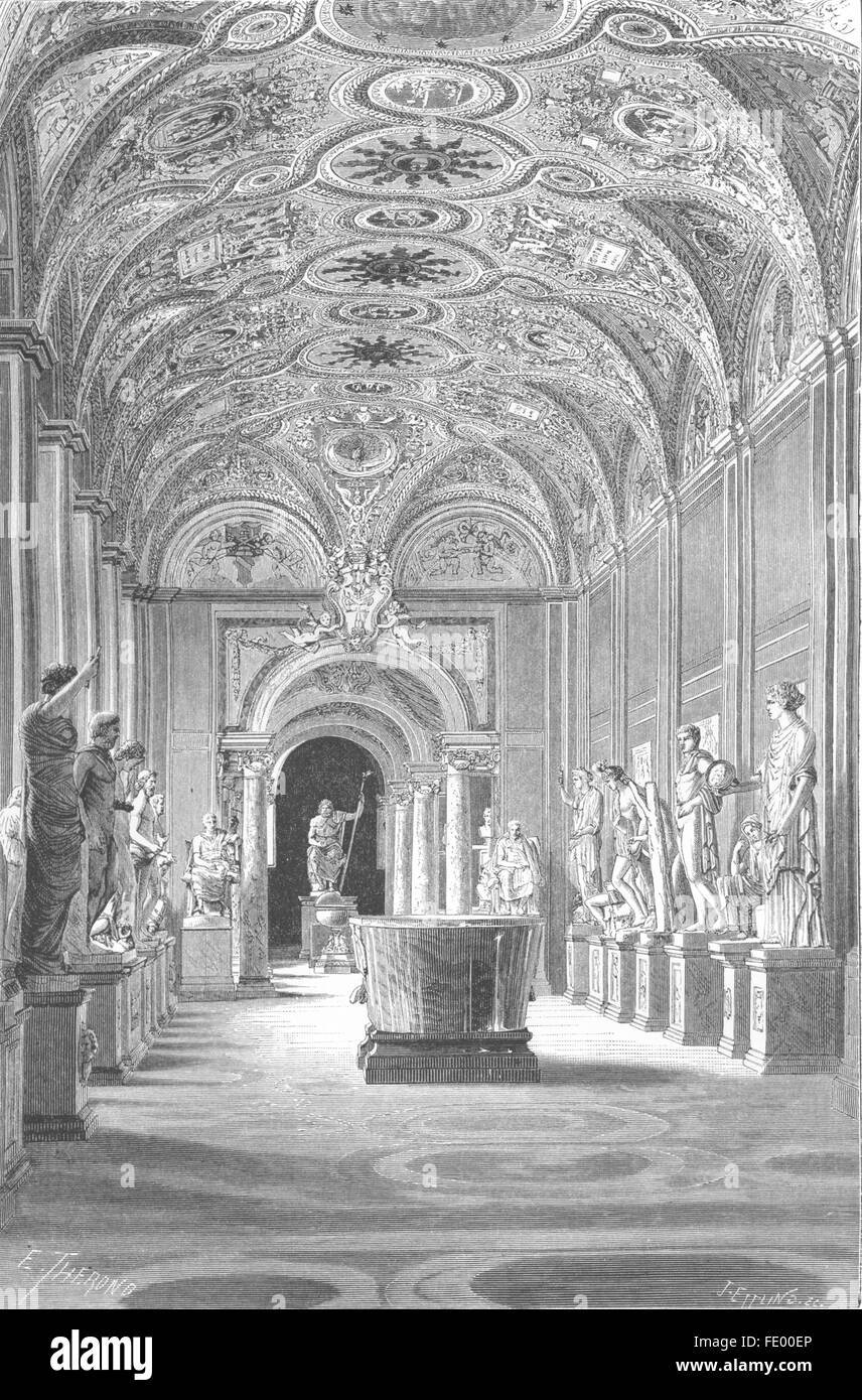 VATICAN: Museo Pio-Clementino, antique print 1872 Stock Photo