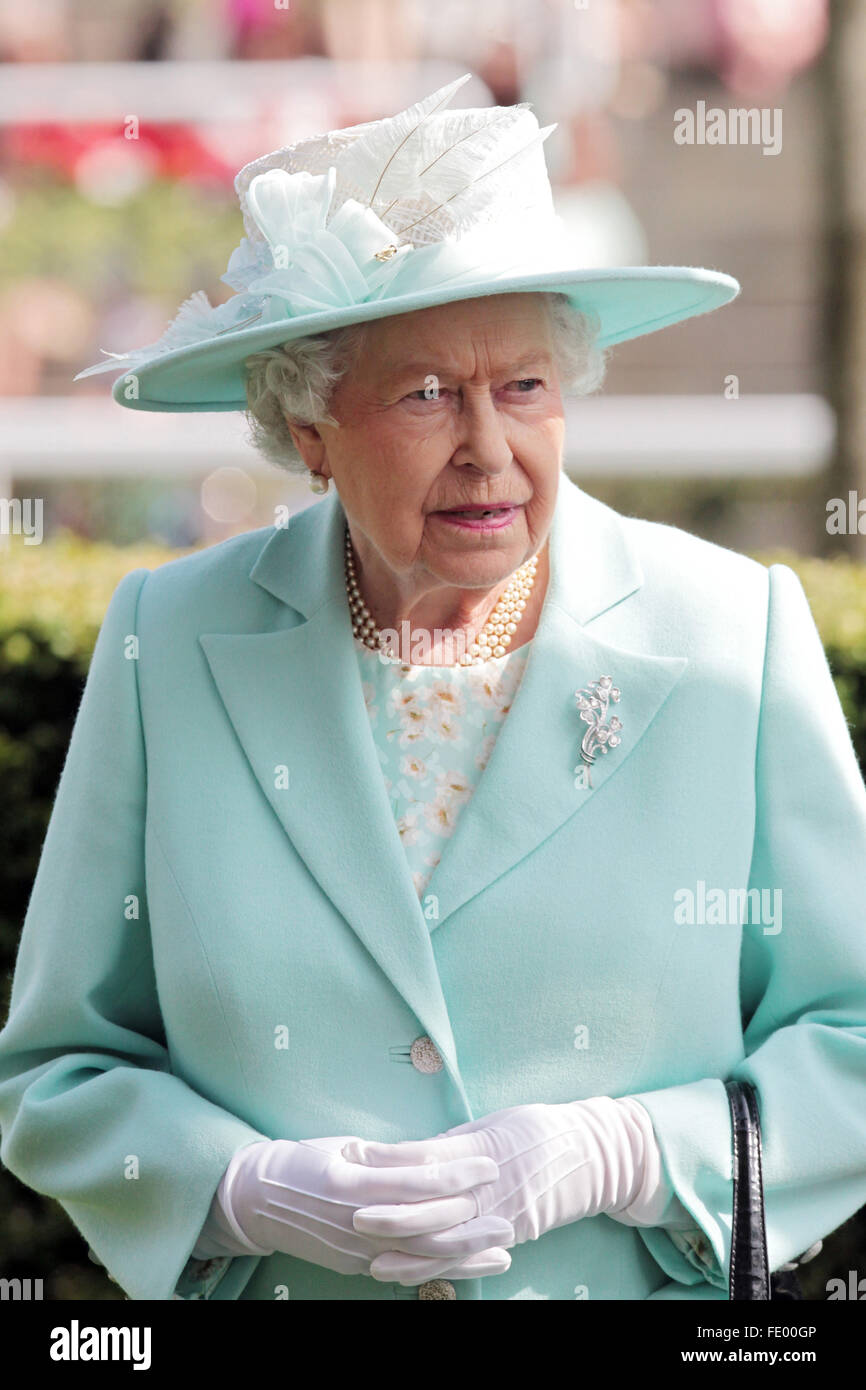 Ascot, United Kingdom, Queen Elizabeth II, Queen of Great Britain and Northern Ireland Stock Photo