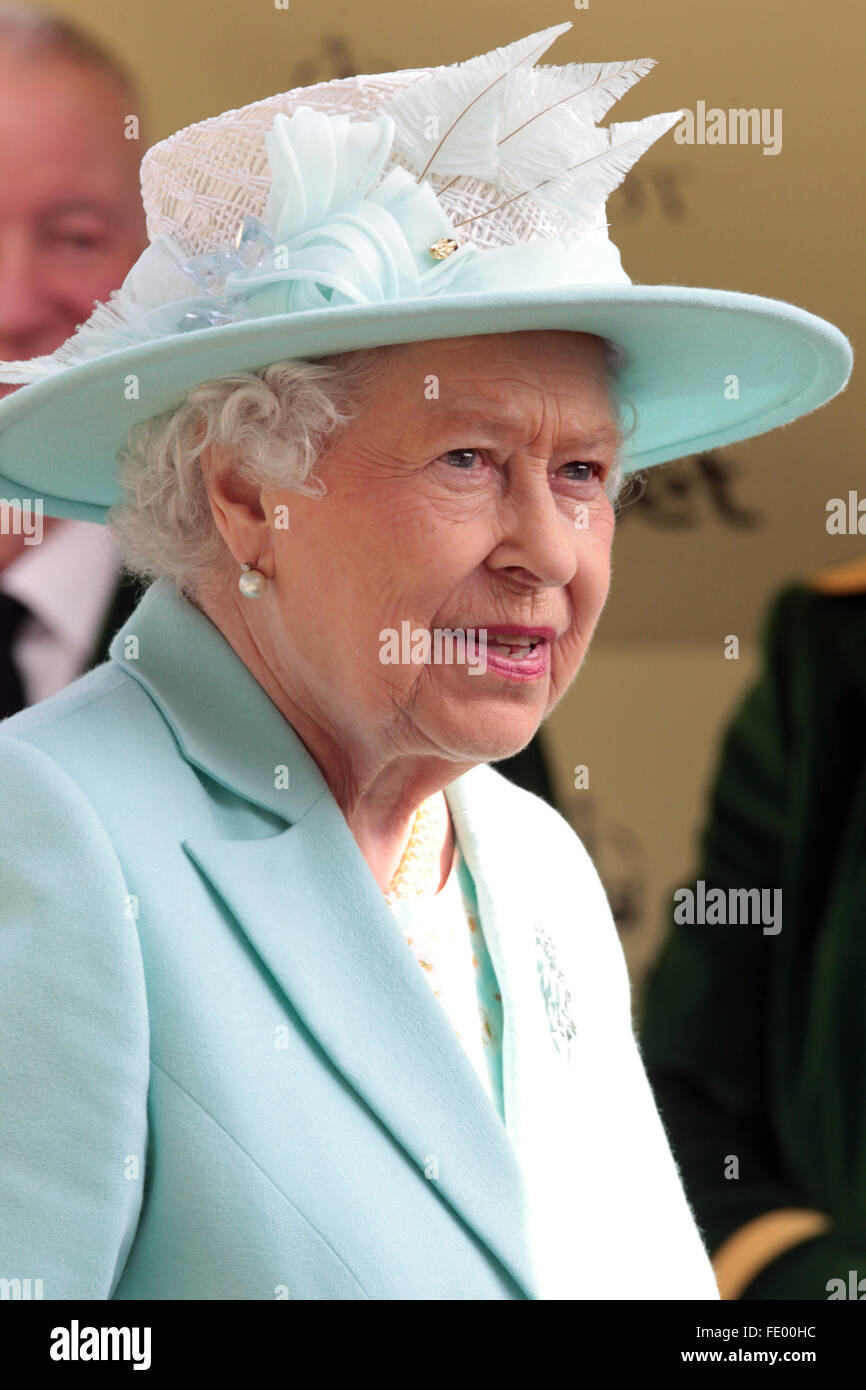 Ascot, United Kingdom, Queen Elizabeth II, Queen of Great Britain and Northern Ireland Stock Photo