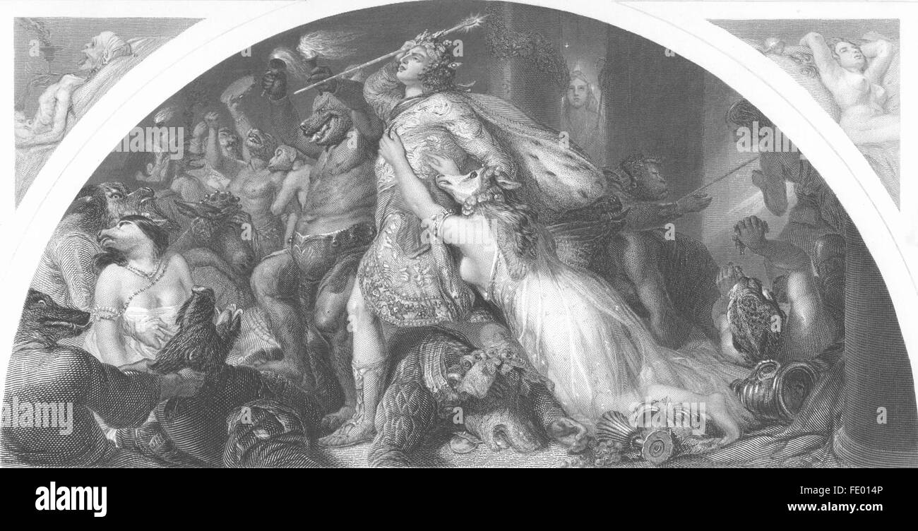 PERFORMING ARTS: Rout of Comus & his band-Landseer, antique print c1880 Stock Photo