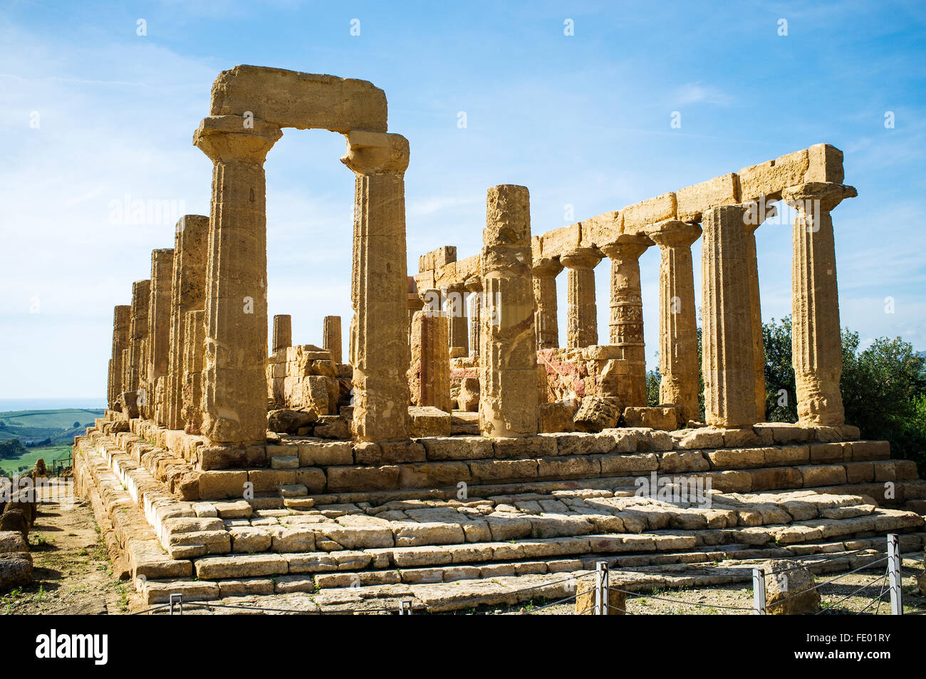 Remains of the Temple of Juno, Agrigento, ancient Greek city of Akragas, Sicily, Italy Stock Photo