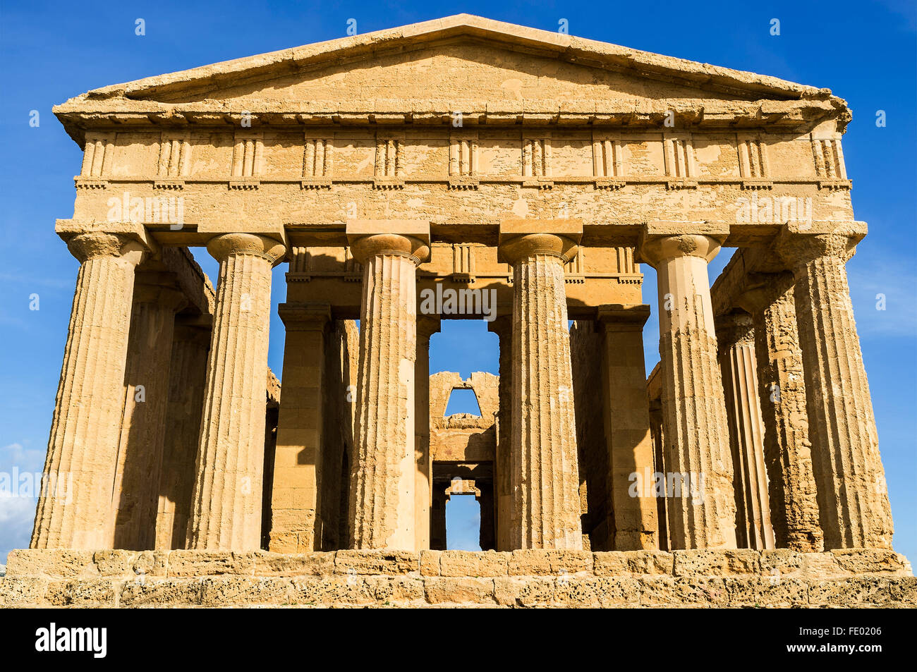 Temple of Concordia in Agrigento, ancient Greek city of Akragas, Sicily, Italy Stock Photo