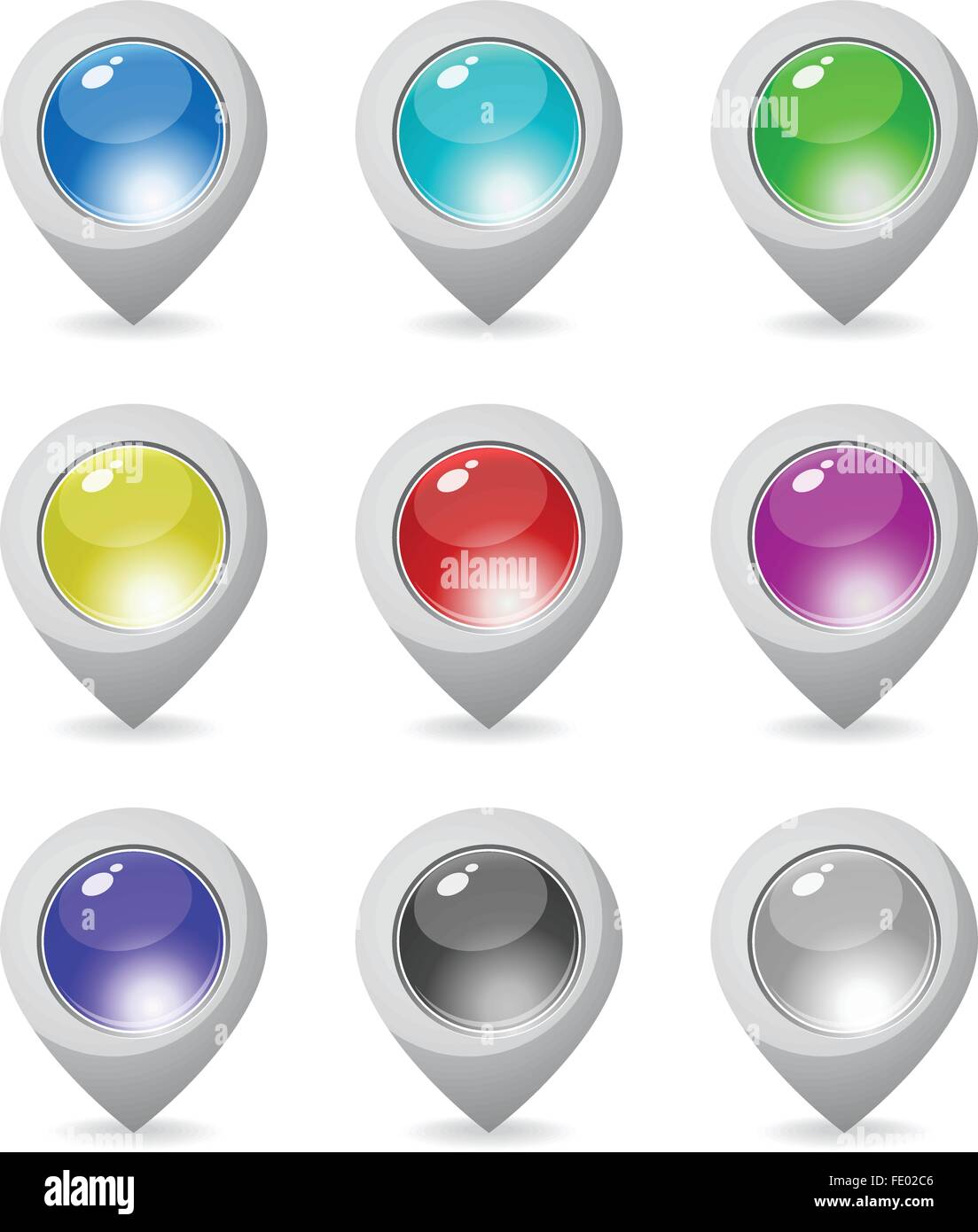 set of map pointers Stock Vector Image & Art - Alamy