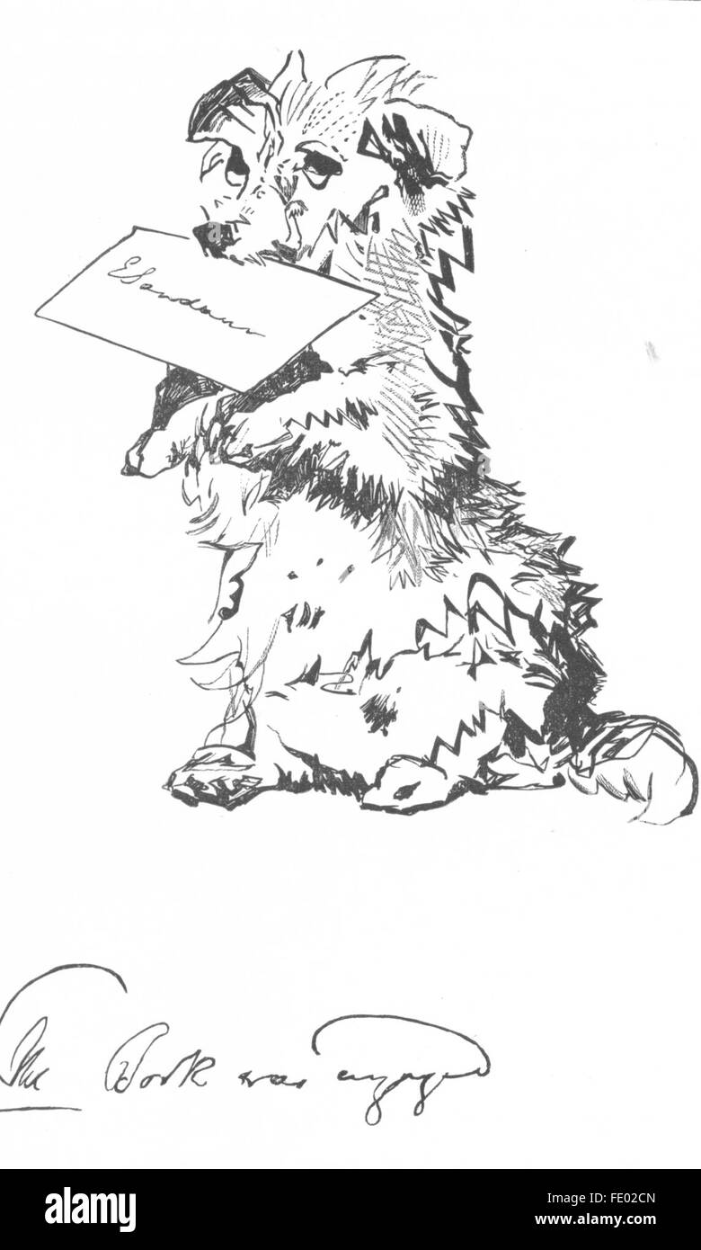 DOGS: A letter carrier-Landseer, antique print c1880 Stock Photo