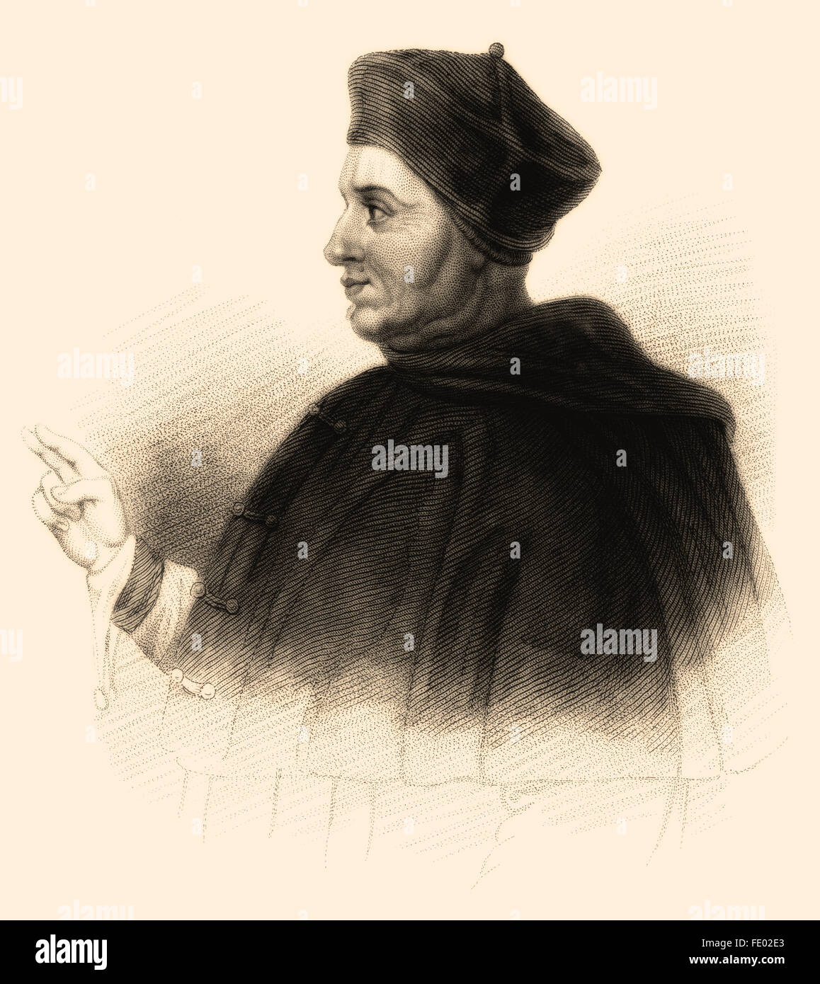 Thomas Wolsey or Woolsey, c. 1473-1530, an English political figure and cardinal of the Roman Catholic Church Stock Photo