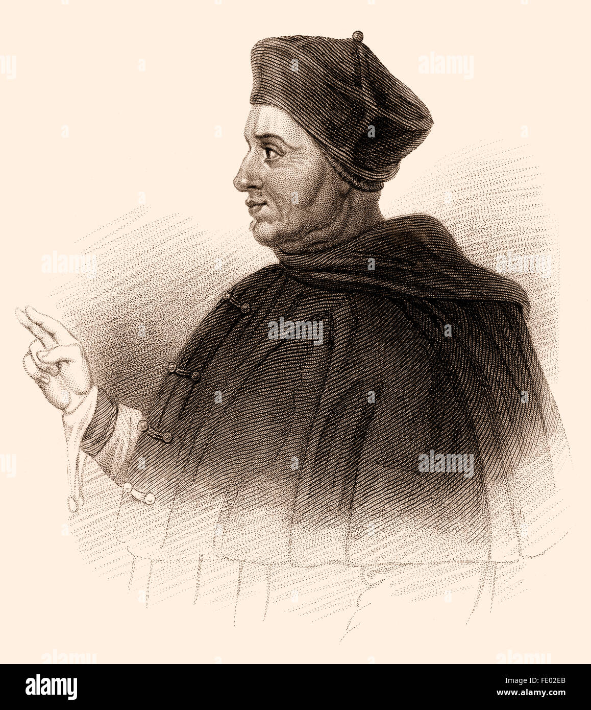 Thomas Wolsey or Woolsey, c. 1473-1530, an English political figure and cardinal of the Roman Catholic Church Stock Photo