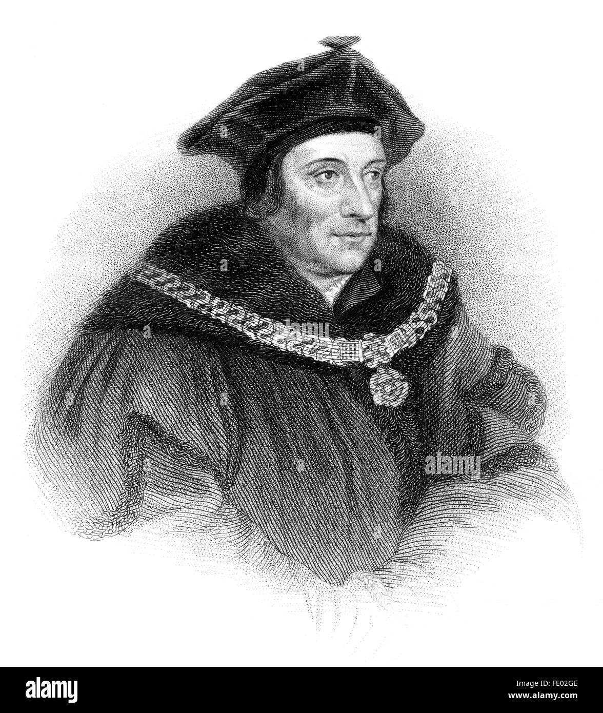 Thomas Morus or More, 1478 - 1535, an English statesman, humanist writer and a saint and martyr of the Roman Catholic Church, Stock Photo