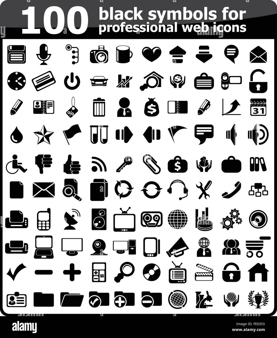 Business Icons Set black Series Stock Vector Image & Art - Alamy