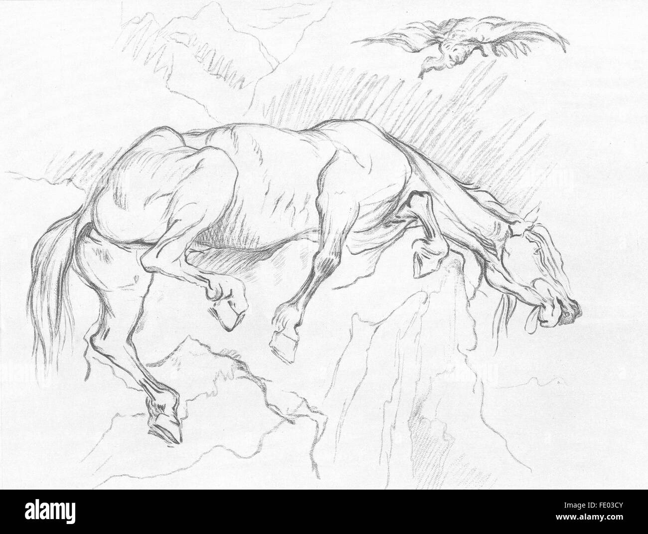HORSES: Example 8-Landseer, antique print c1880 Stock Photo
