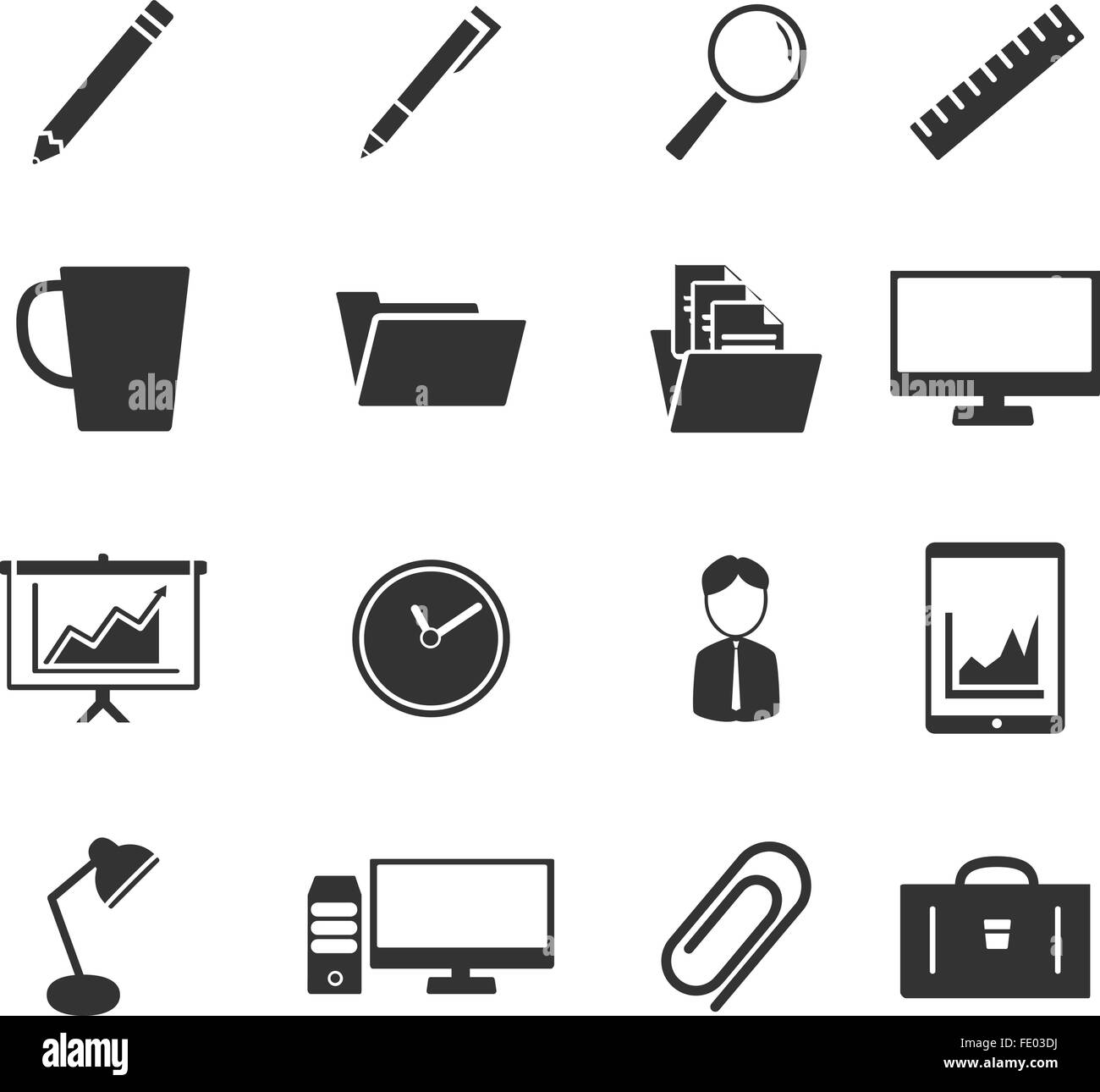 Office simply icons Stock Vector Image & Art - Alamy