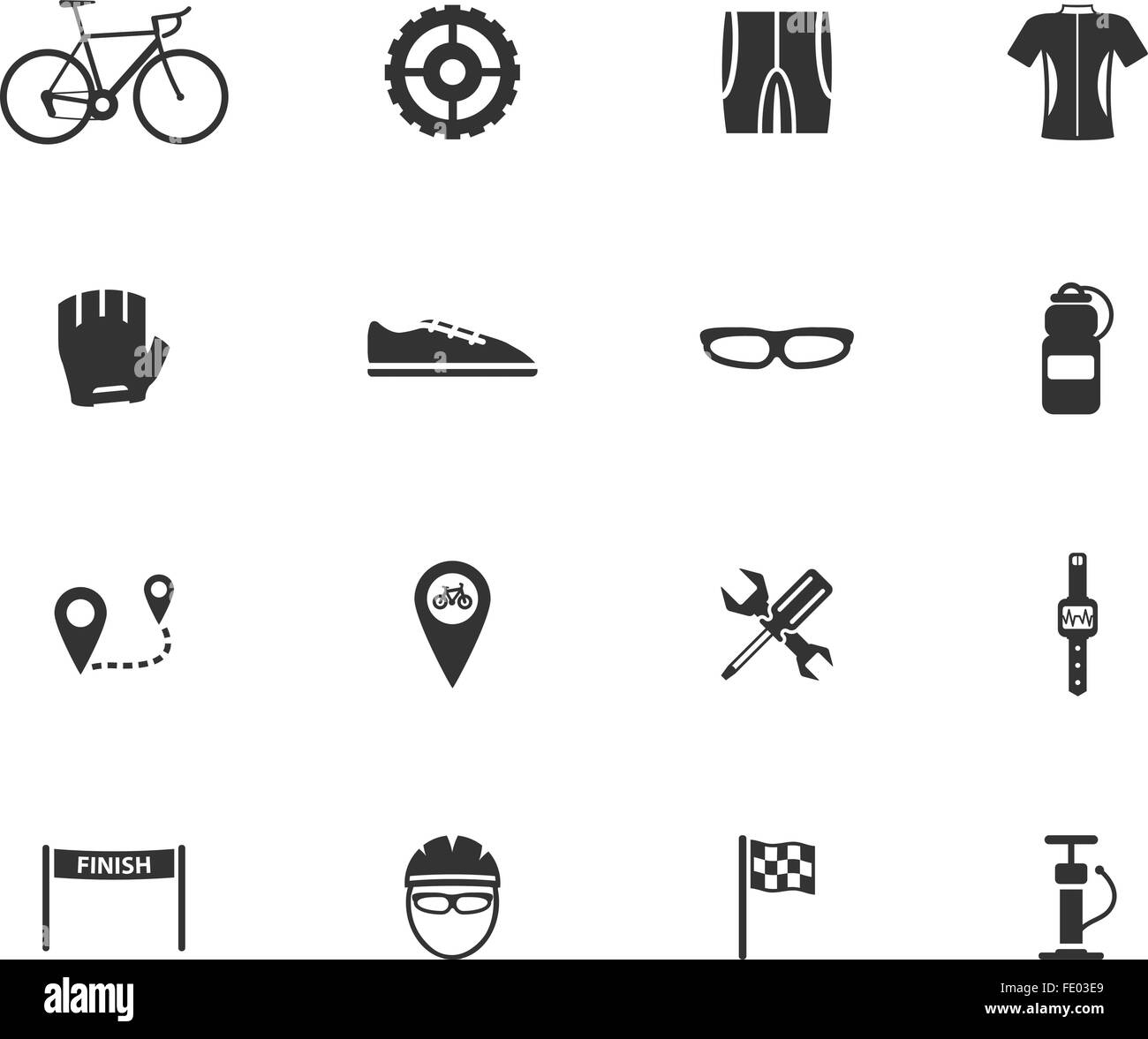 Bycicle simply icons Stock Vector