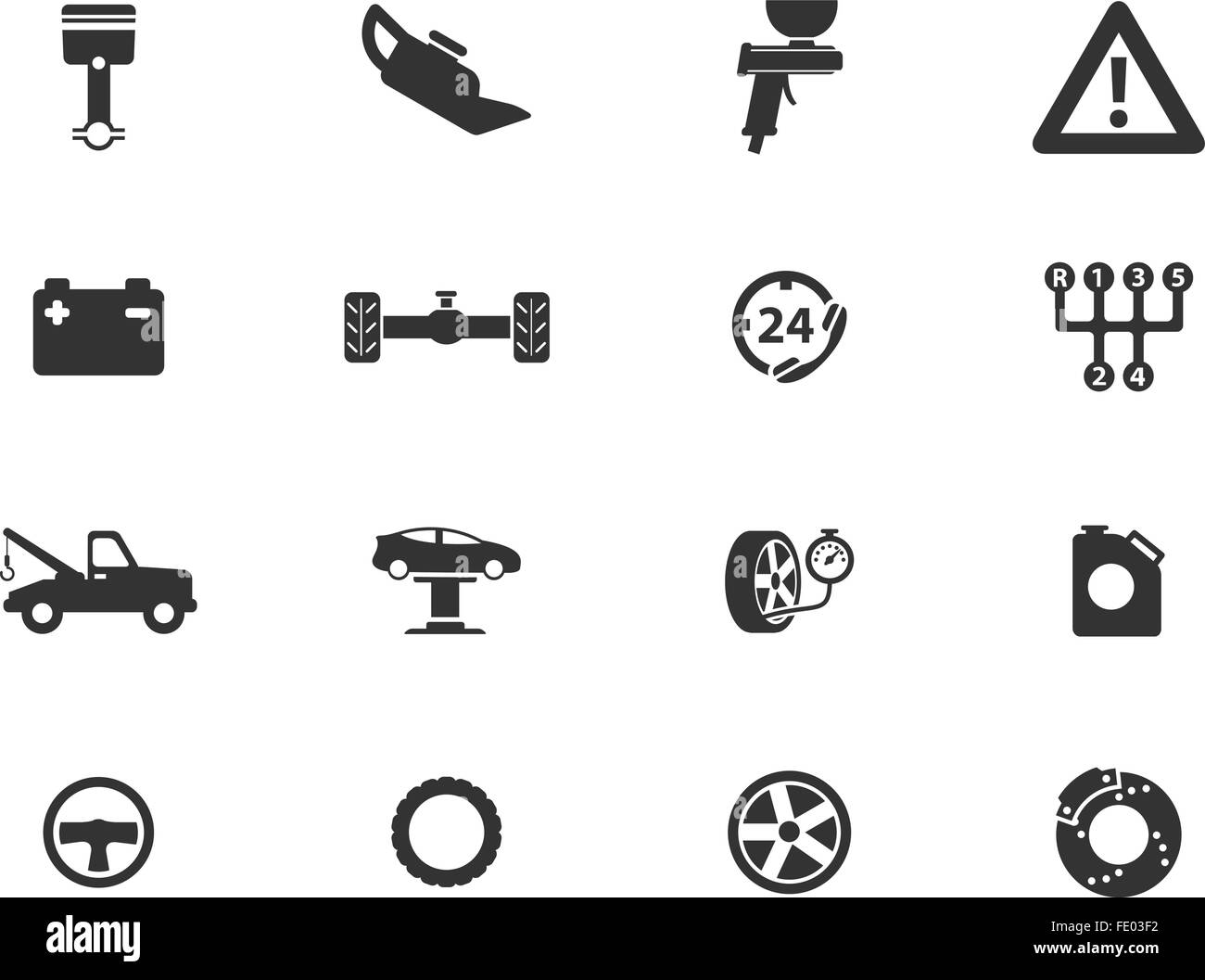 Car service simply icons Stock Vector