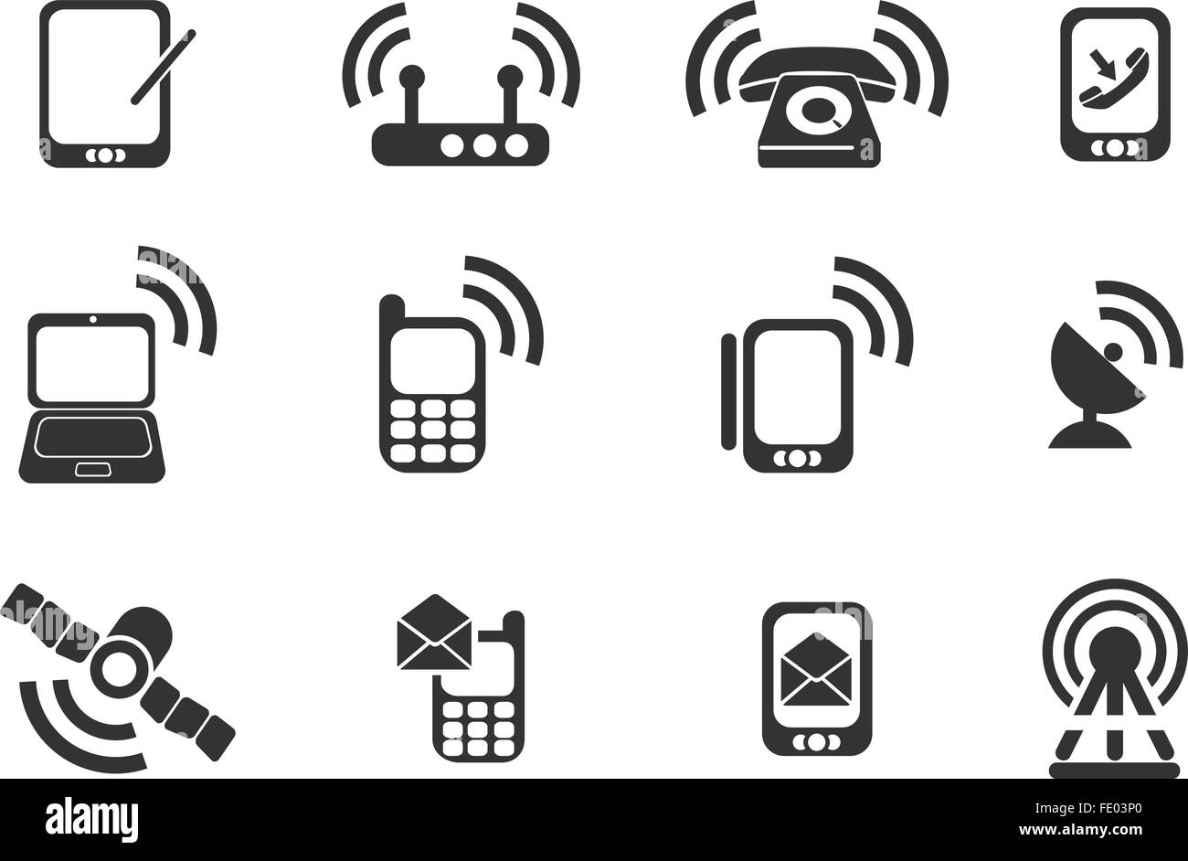 Mobile Icons Stock Vector
