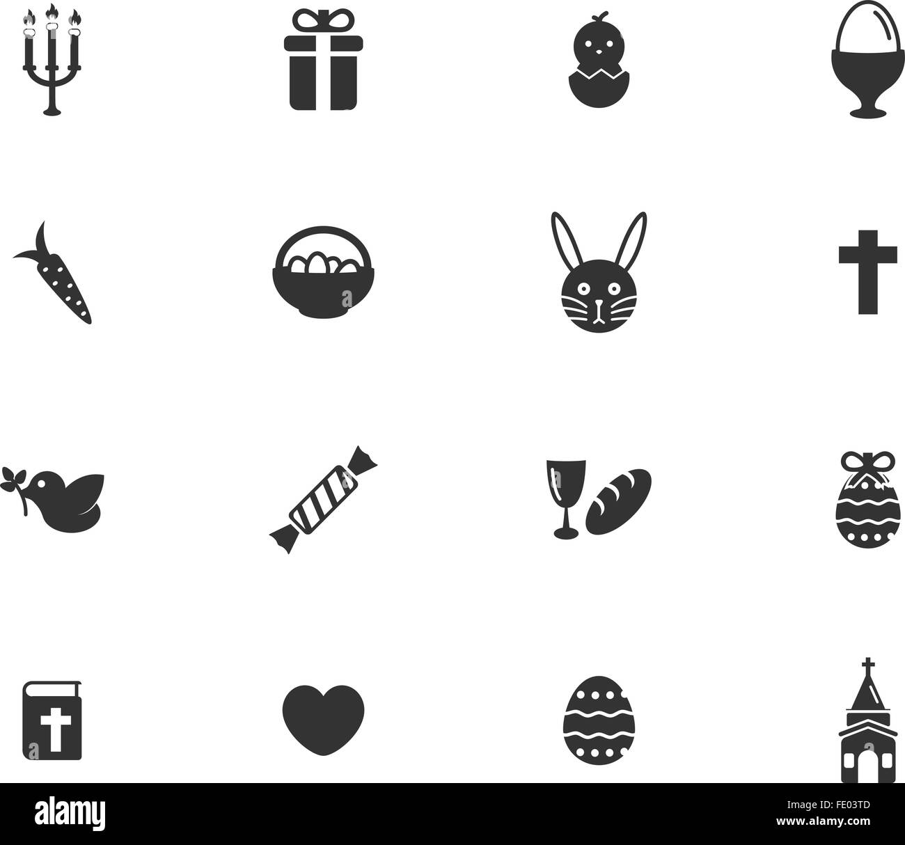 Easter day simply icons Stock Vector