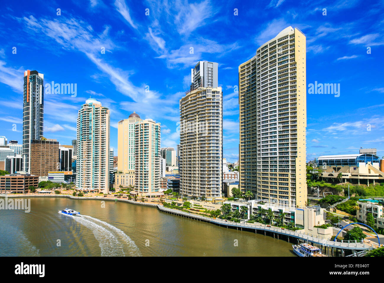 Brisbane River and Apartments, Australia Stock Photo