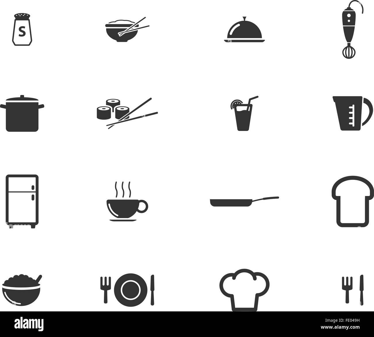 Food and kitchen simply icons Stock Vector