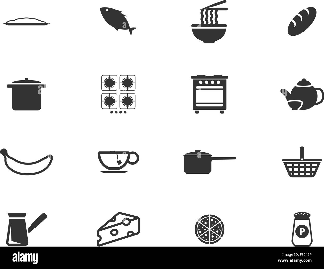 Food and kitchen simply icons Stock Vector