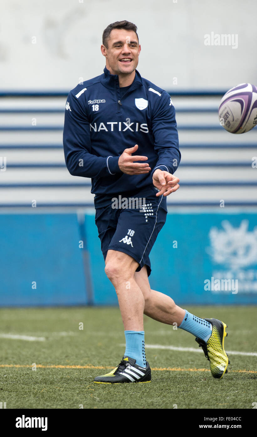 Hong Kong, China. 03rd Feb, 2016. Fly-Half DAN CARTER of French rugby union team, Racing 92 from Paris, during training in Hong Kong. They are preparing ahead of their upcoming match against New Zealand's Super League team, The Highlanders Credit:  Jayne Russell/Alamy Live News Stock Photo