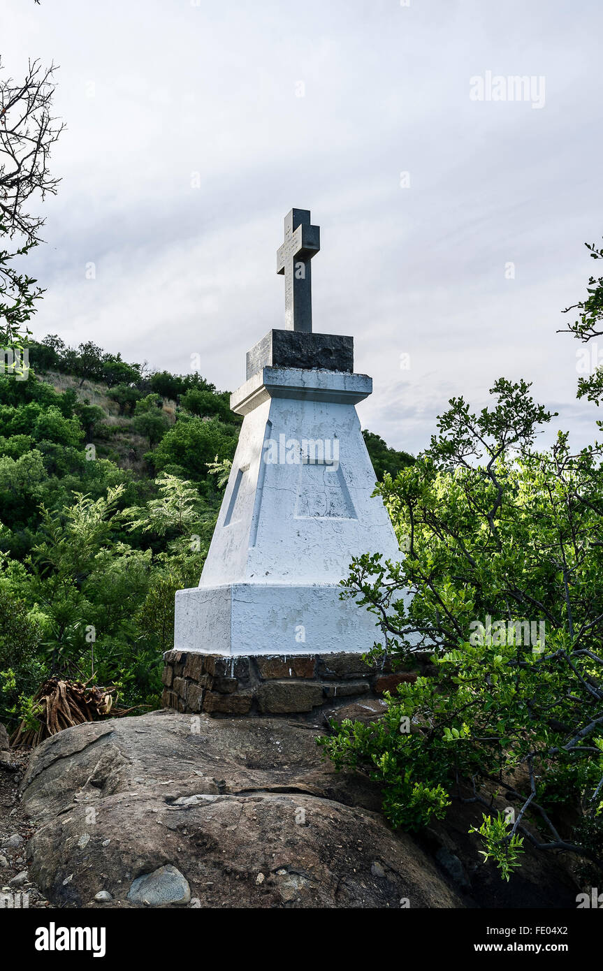 Memorial to Melville and Coghill near Rorke's Drift, Kwa Zulu Natal, South Africa Kwa-zulu Natal, South Africa Stock Photo