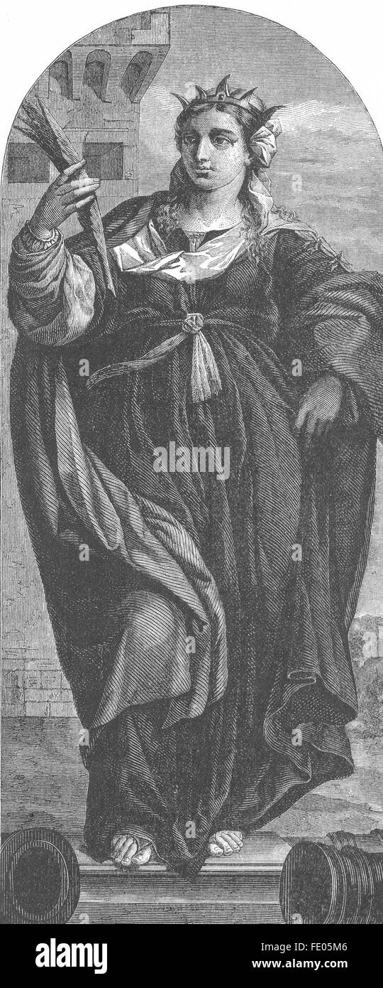 VENICE: Sta Barbara-Palma Vecchio-Maria Formosa, antique print 1880 Stock Photo