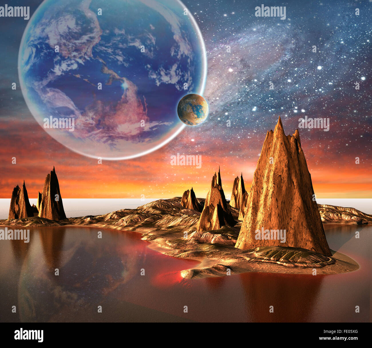 Alien planet artwork hi-res stock photography and images - Alamy