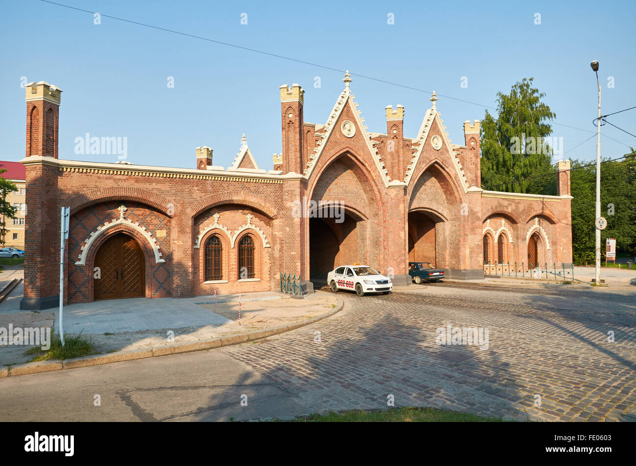 KALININGRAD, RUSSIA - AUG 8, 2015: The Brandenburg Gate - is one of the seven surviving city gates and is the only gate of Kalin Stock Photo