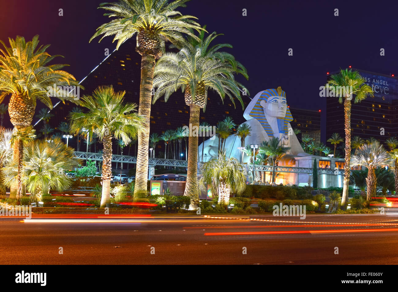 LAS VEGAS, USA, June 14, 2015: Part of the Las Vegas Strip, part of the Las Vegas Blvd with world class hotels and casinos Stock Photo