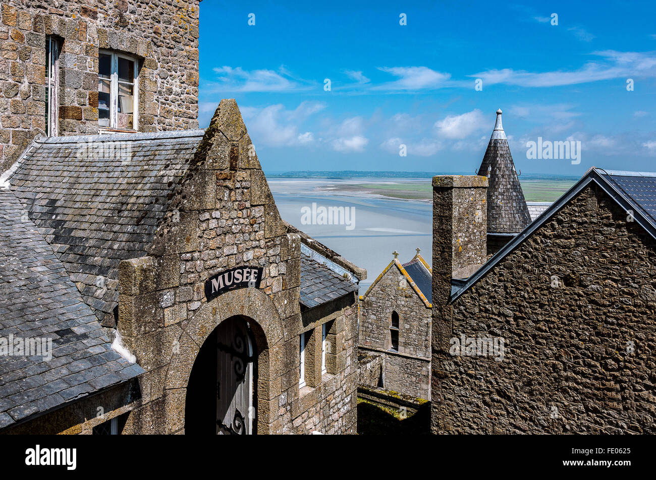 France, Normandy, the museum of the medieval village of Mont St Michel Stock Photo