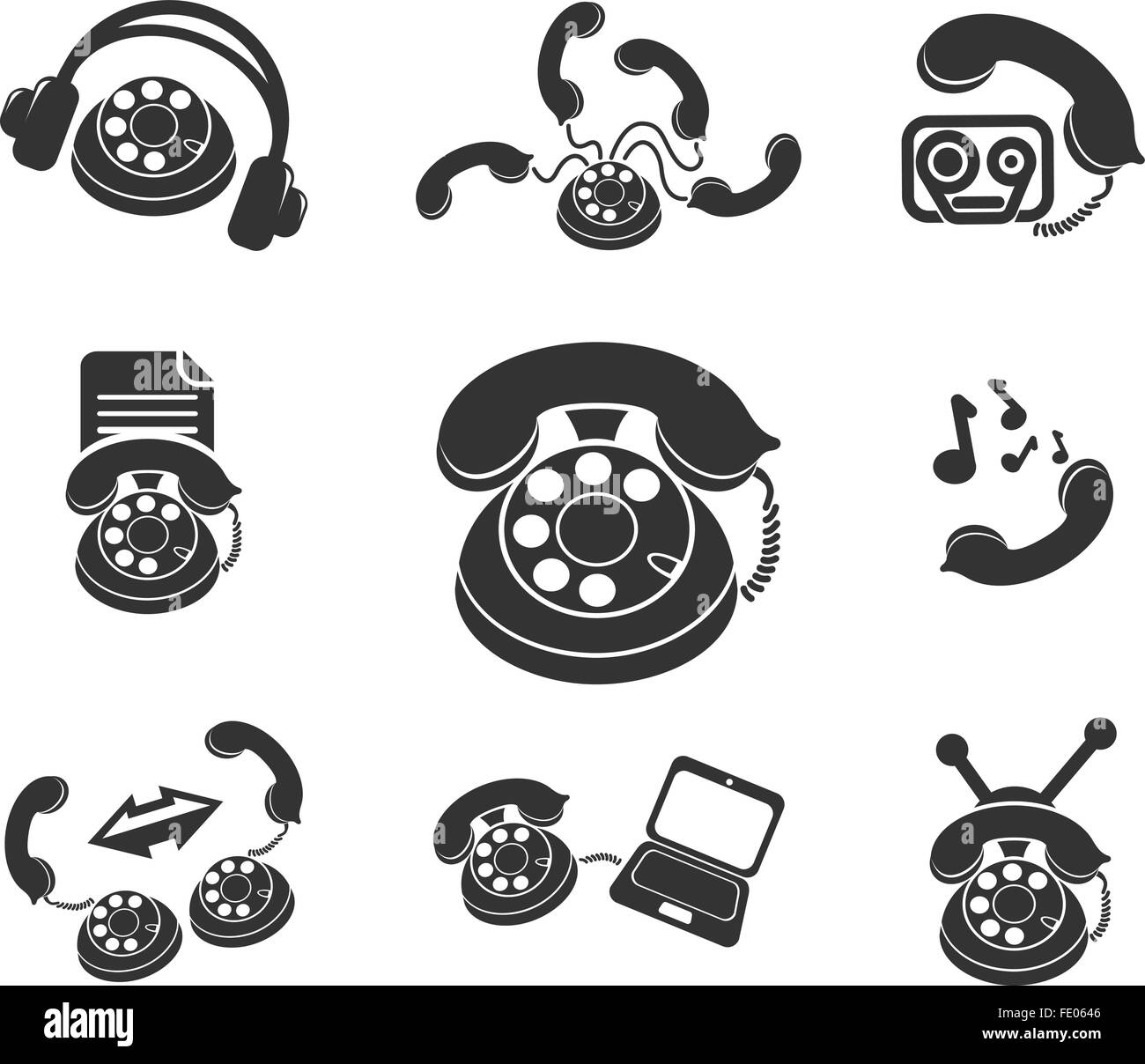 Telephone Icons Stock Vector