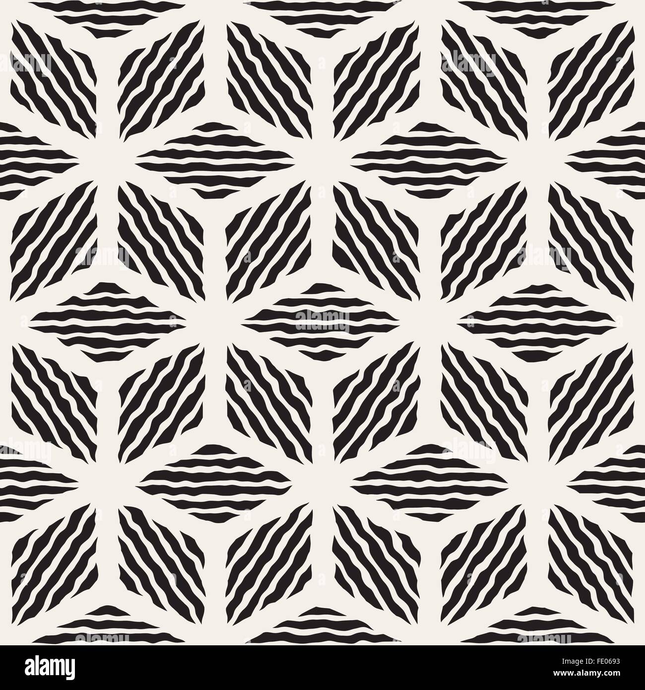 Vector Seamless Black And White Hand Painted Line Geometric Rhombus ...