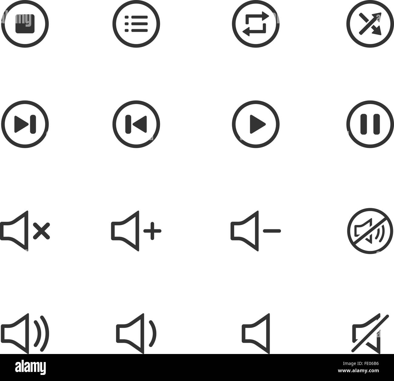 Media player icons Stock Vector Image & Art - Alamy