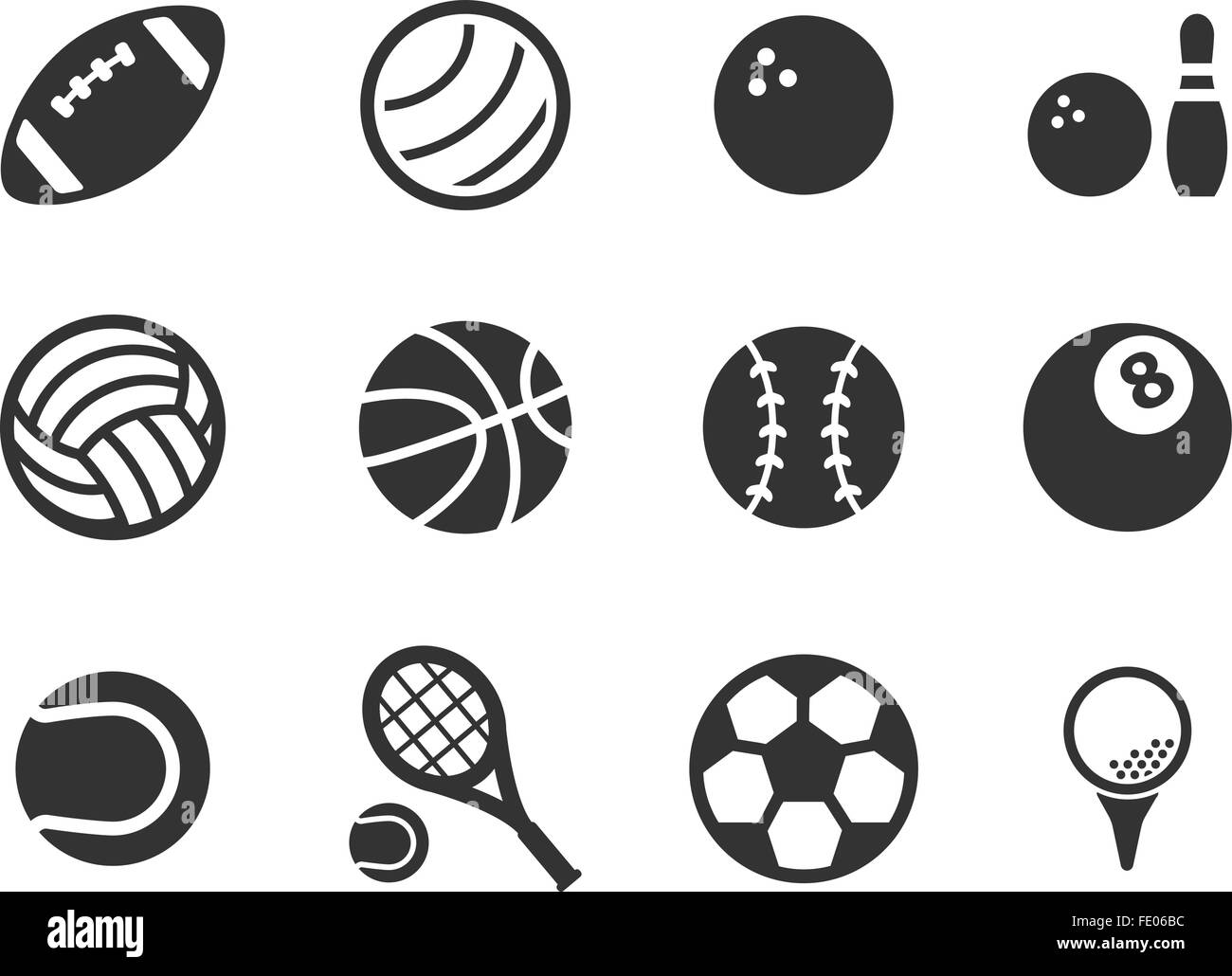 Sport balls simply icons Stock Vector Image & Art - Alamy
