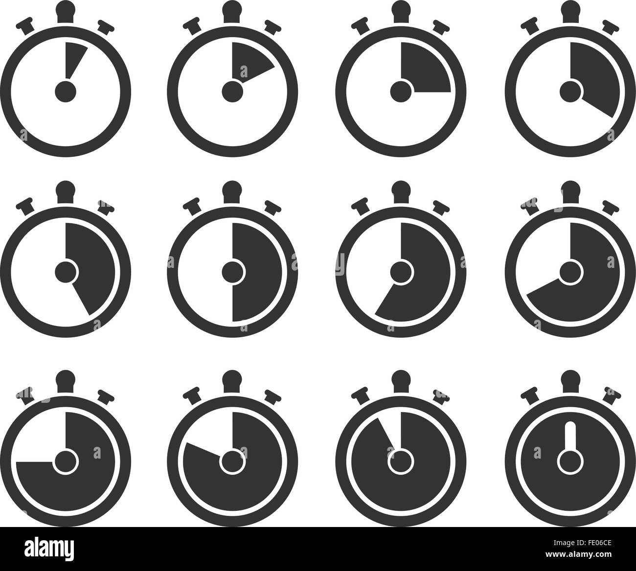 Timer Icon Set Stock Vector Image & Art - Alamy