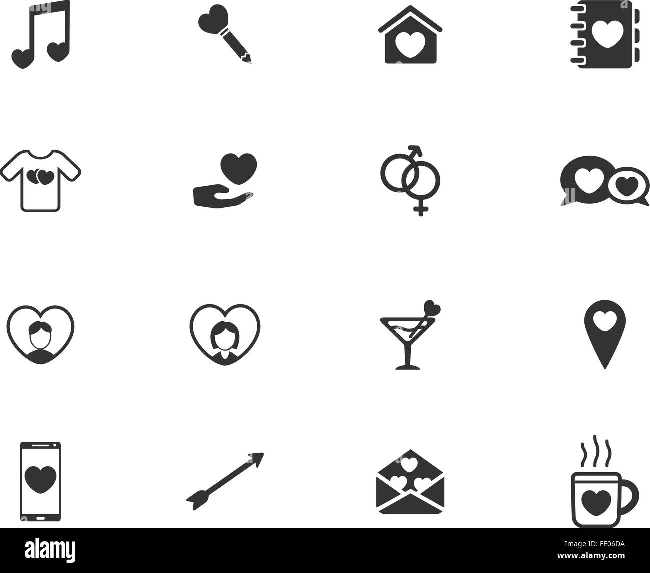 Valentines day simply icons Stock Vector Image & Art - Alamy