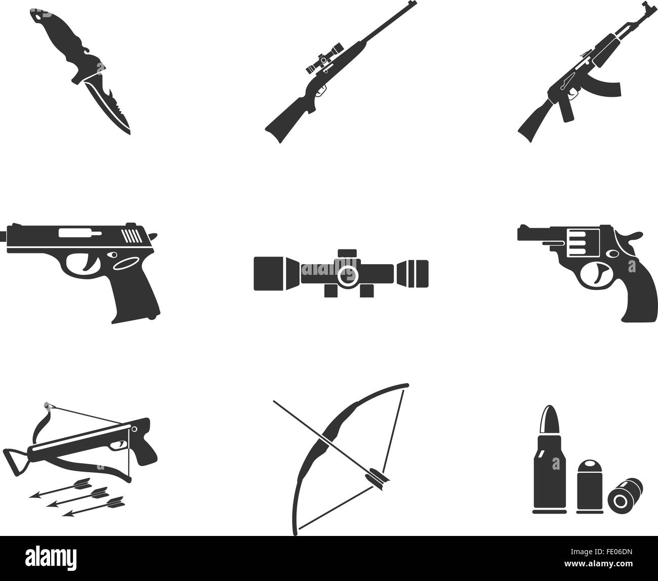 Weapon simply icons Stock Vector Image & Art - Alamy
