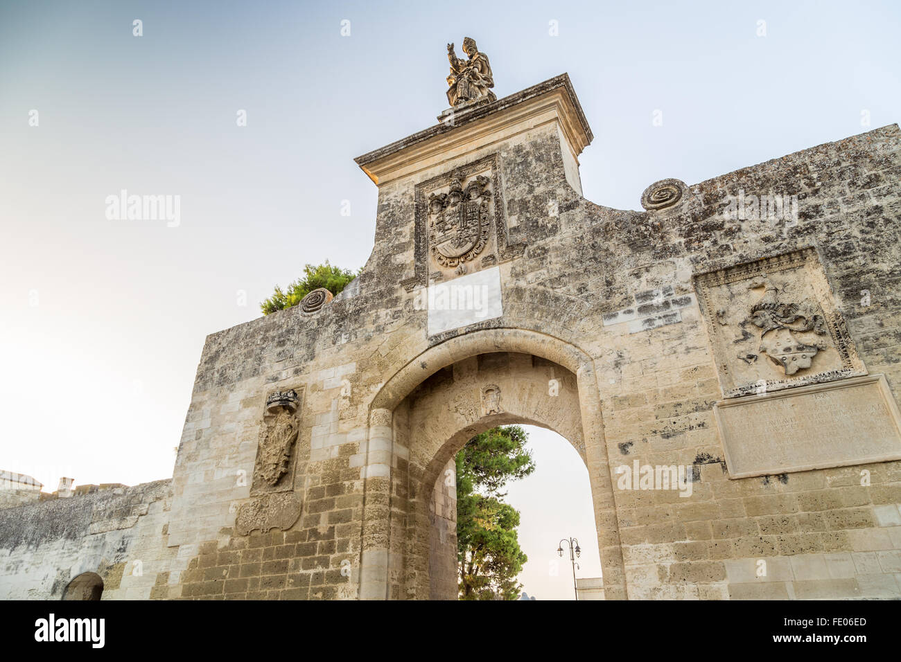 entry of small fortified citadel of XVI century in Italy Stock Photo