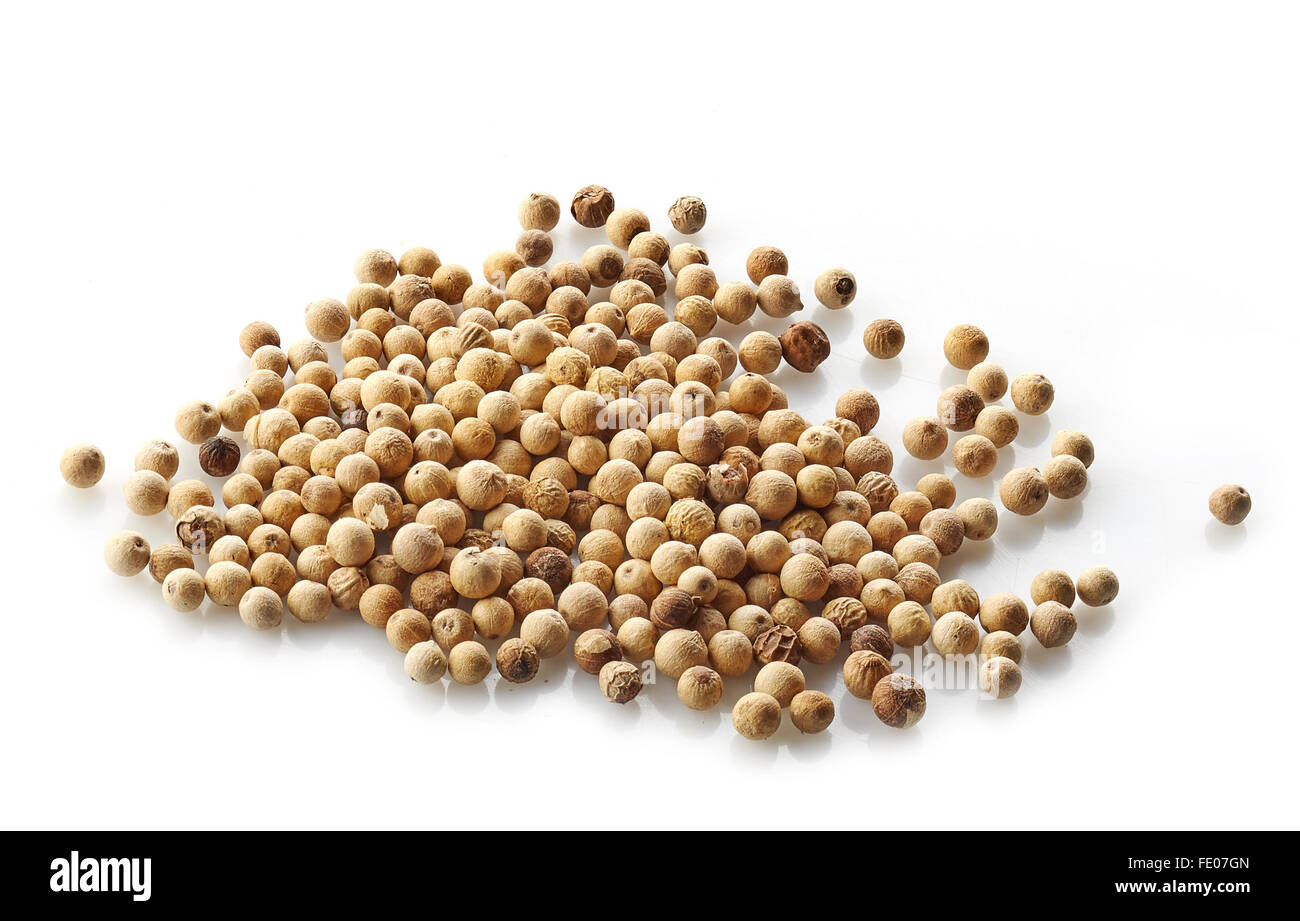 Heap on white pepper isolated on white background Stock Photo