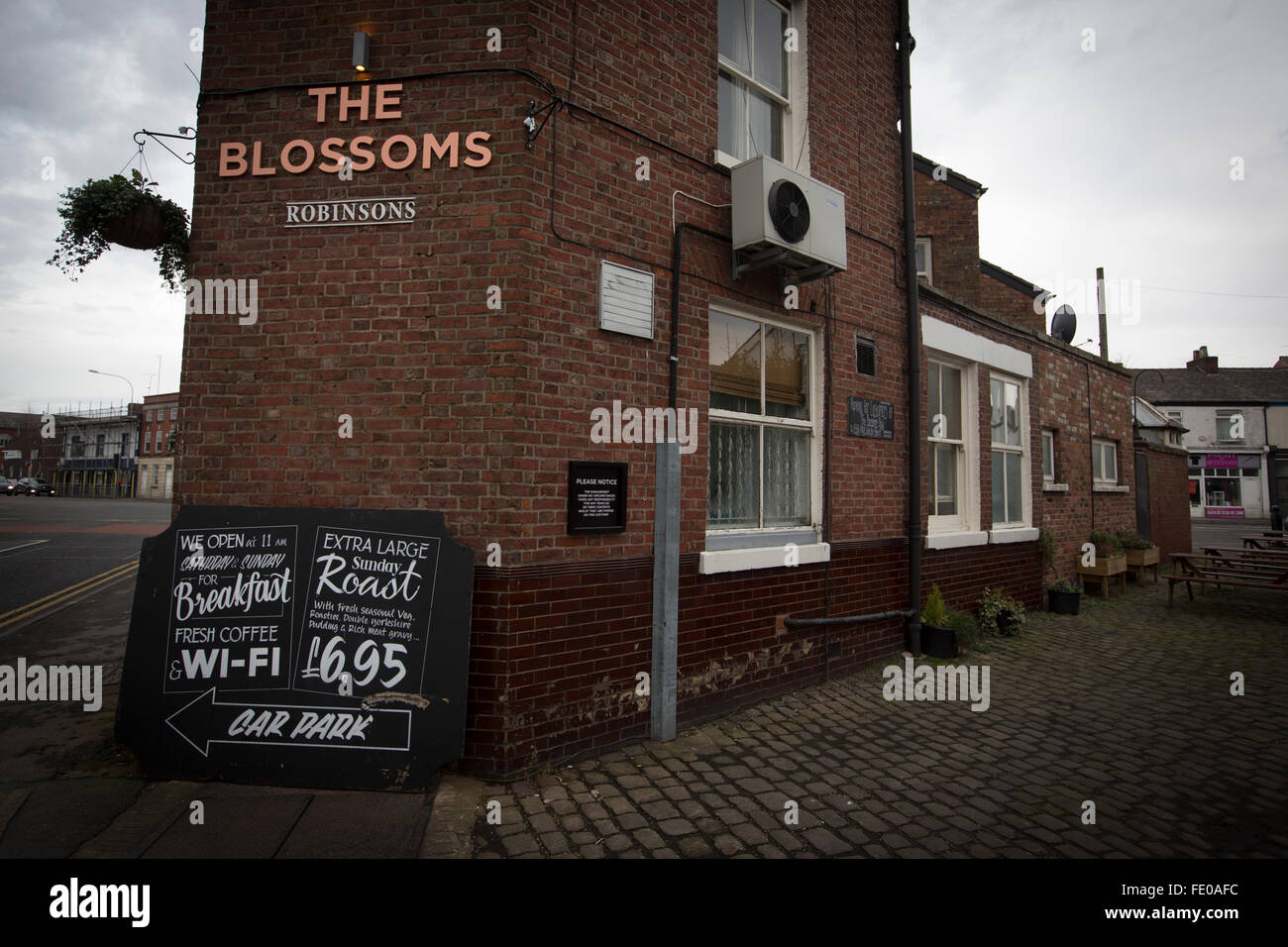 The Blossoms pub in Stockport which the band Blossoms, take their name. The guitar pop band have