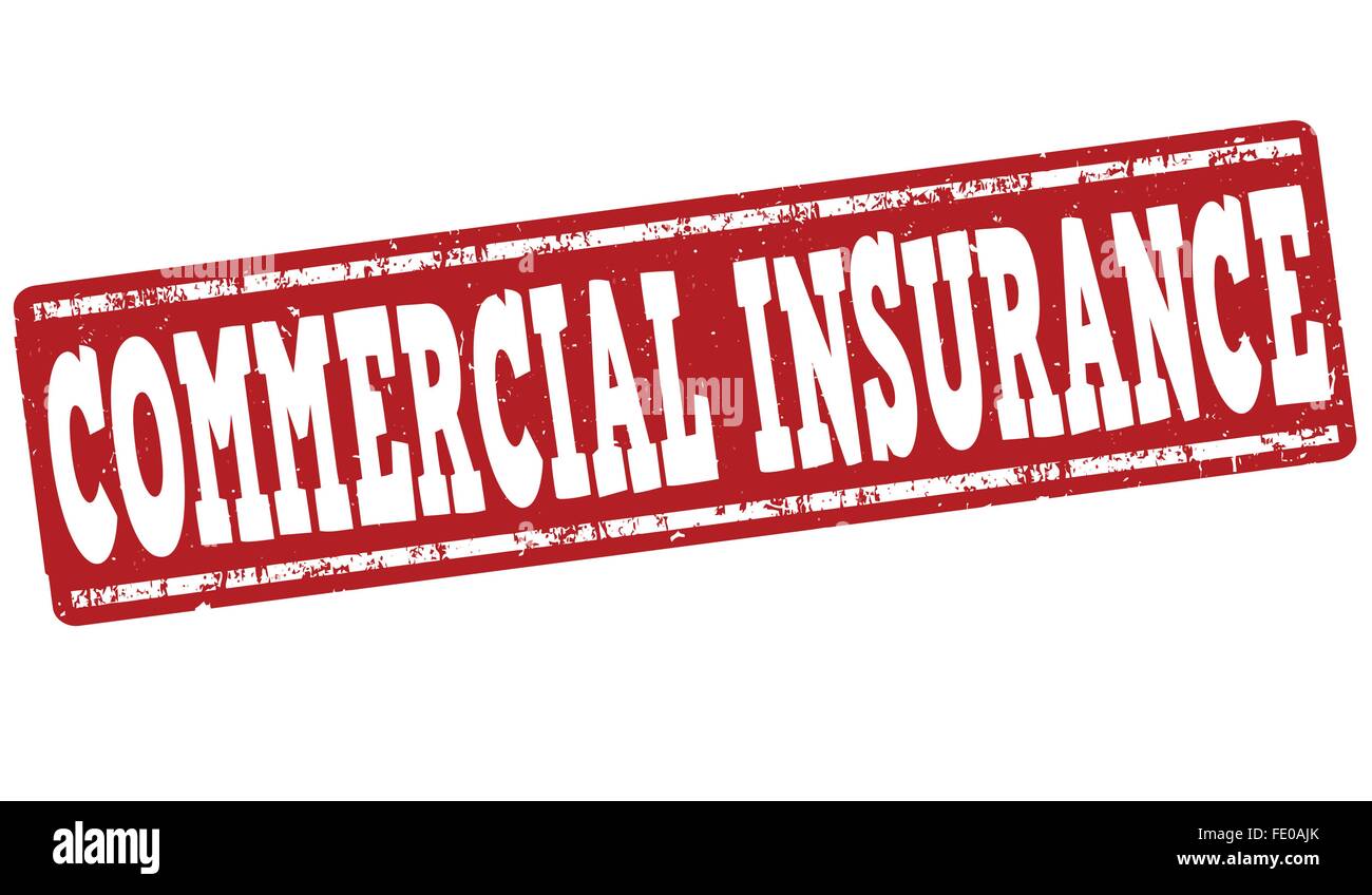 Commercial insurance grunge rubber stamp on white background, vector ...