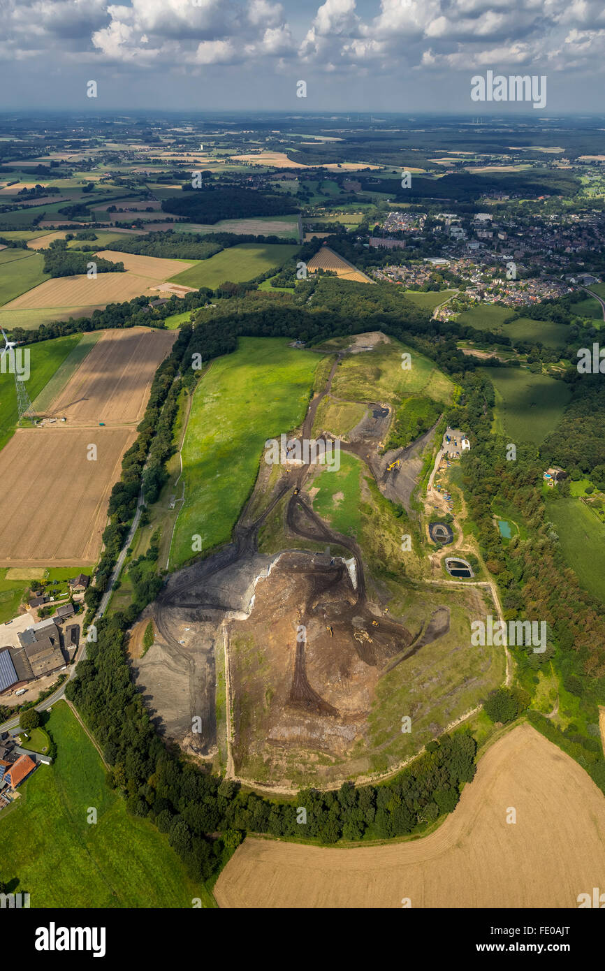 Aerial view, Eyller Berg, landfill Eyller Berg, waste dump, KampLintfort, Lower Rhine, North
