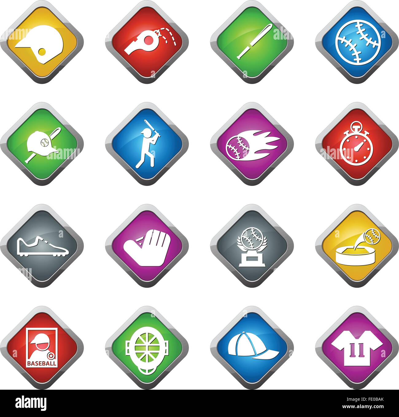 Baseball Icon set Stock Vector Image & Art - Alamy