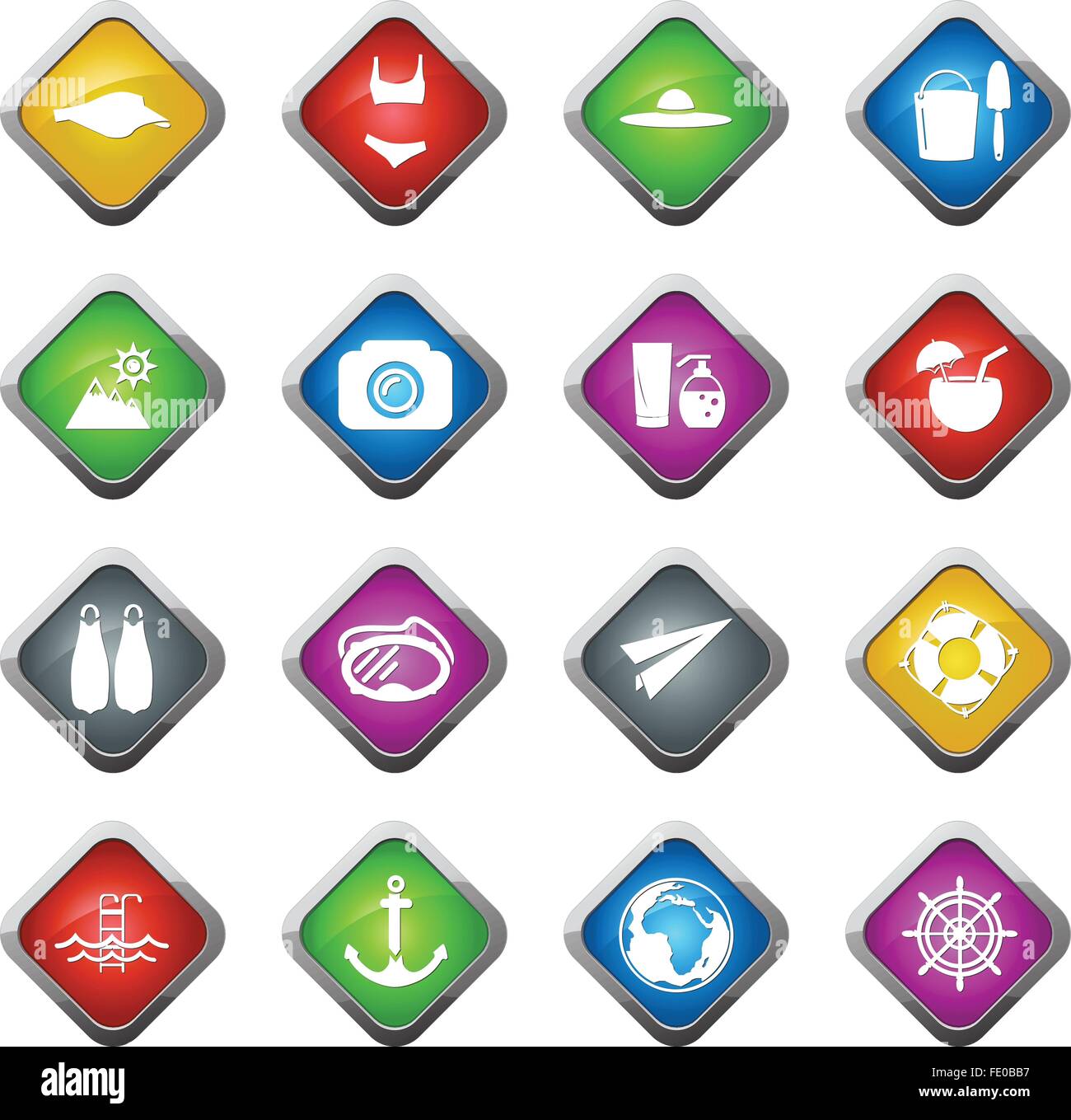 Beach icon set Stock Vector Image & Art - Alamy