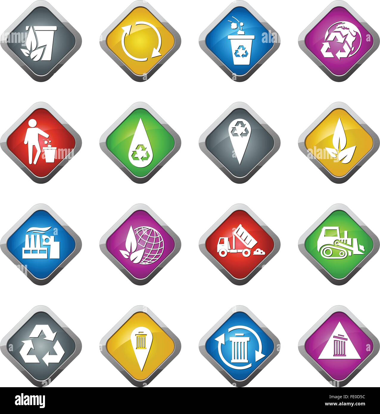 Garbage Icons set Stock Vector Image & Art - Alamy