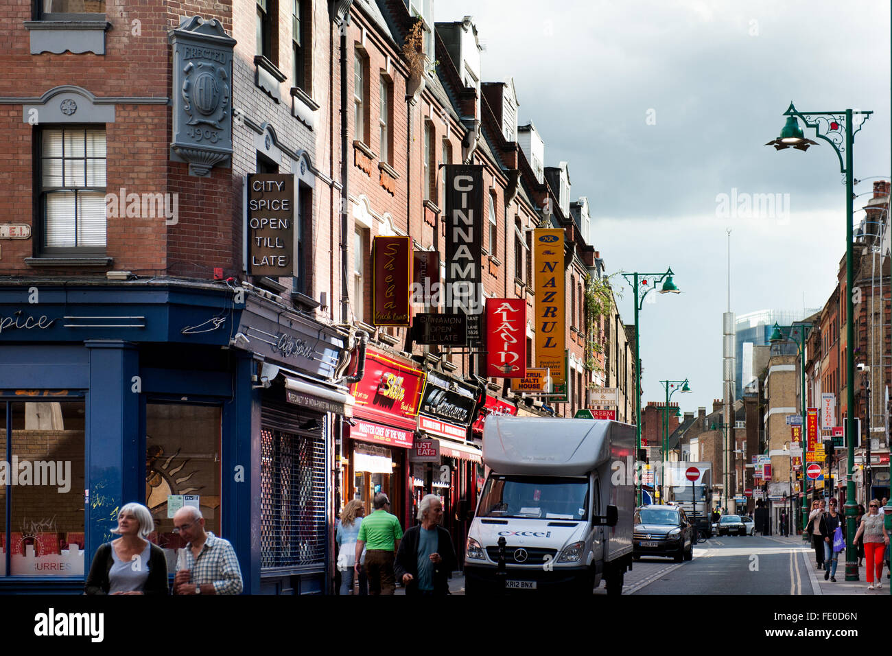 Brick Lane in East End of London Famous for Brick Lane Market and for the  many curry houses. Now very trendy area Stock Photo - Alamy