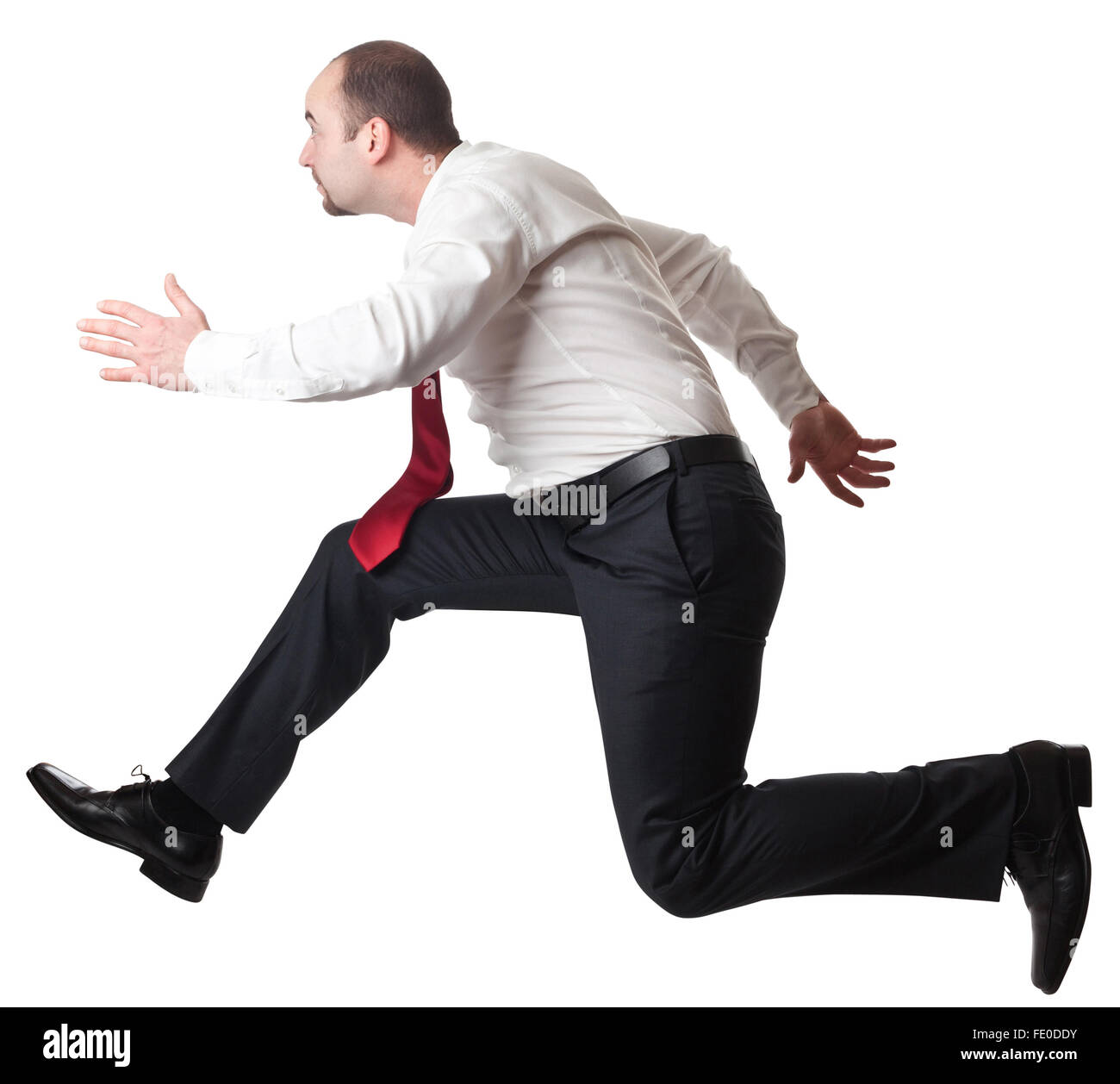 jumping man isolated on white Stock Photo