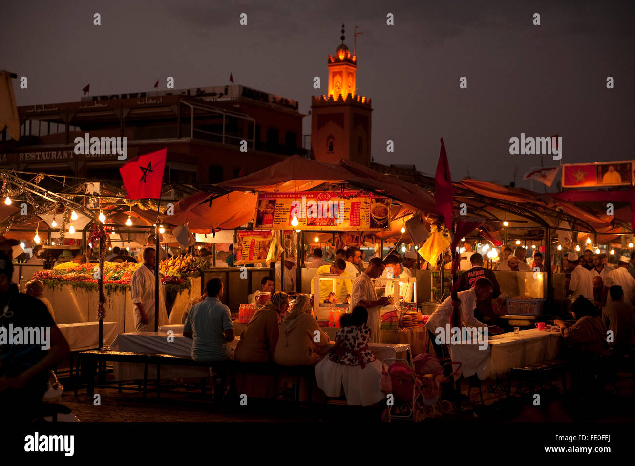 Djemaa el-Fna, main square, Marrakesh, Morocco Stock Photo